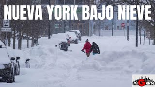 Nueva York cubierto de blanco tormenta de nieve en la costa de USA nieve nyc migente2 mvpn12 [upl. by Enuj]