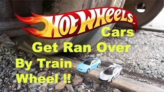 Hot Wheels Cars gets ran over by Train Wheel [upl. by Etana]