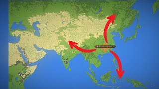 3000 Years of Resettlement Humans in Asia  WorldBox Timelapse [upl. by Marou227]