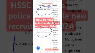 HSSC Haryana police constable new recruitment 2024HSSC HARYANA POLICE NEW RETIREMENT 2024 [upl. by Irollam]