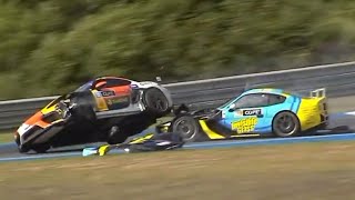 Iberian Supercars 2024  Estoril Race 2  NabaisampMoore Big Crash [upl. by Gamaliel207]