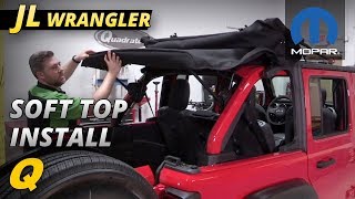 How to Install a Mopar Soft Top on a 2018 and up Jeep Wrangler JL Unlimited [upl. by Hgielrak]