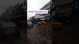 MG Road Kolkata  Dana Cyclone 🌀🌨️🌀🌨️ dana cycloneviralvideo kolkata cyclone rainyday shorts [upl. by Rhona]