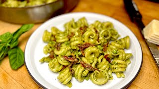 Basil Pesto with Sundried Tomatoes and Fresh Peas [upl. by Aihselat]