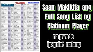 Platinum Karaoke Full Songlist [upl. by Drus]