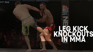 Leg Kick KnockoutsKnockdowns In MMA UFC Compilation [upl. by Hareenum]