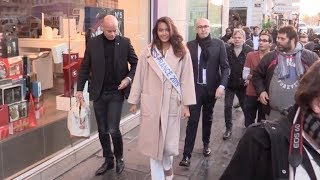 Vaimalama Chaves 2019 Miss France at Fun Radio station in Paris [upl. by Sucerdor903]