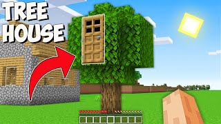 What is HIDDEN inside SECRET TREE HOUSE in Minecraft I found THE BIGGEST TREE HOUSE [upl. by Macegan]