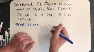 The first corollary to the Mean Value Theorem [upl. by Yerffe]