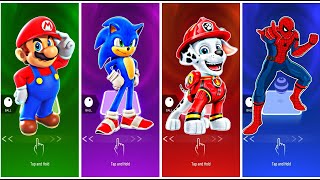 Super Mario 🆚 Sonic 🆚 Paw Patrol 🆚 Spiderman 🆚 Who Will Win [upl. by Yerfoeg124]