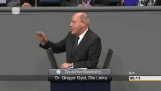 Gregor Gysi DIE LINKE Wir brauchen eine Schuldenkonferenz für die gesamte EuroZone [upl. by Enyrhtac48]