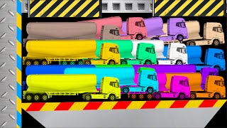 Long Giant Tank Truck Survival Race amp Escape From Hydraulic Press  Color Stickman Ragdoll Battle [upl. by Adnolehs]