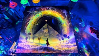 Egyptian pyramid spray paint neons colors [upl. by Ennyrb]