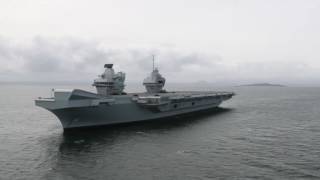 HMS Queen Elizabeth Aircraft Carrier at Sea Drone Footage [upl. by Davidson]