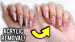 Remove Acrylic Nails At Home Step By Step HowTo Tutorial [upl. by Dugas]