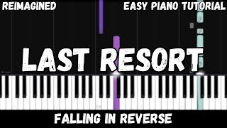 Falling In Reverse  Last Resort Easy Piano Tutorial [upl. by Ck487]