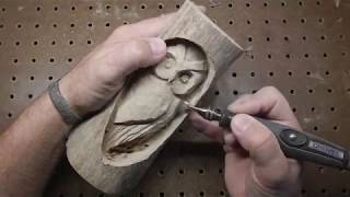 Wood Owl Carving with Power Carver [upl. by Quiteri234]