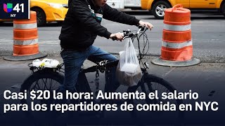 Casi 20 la hora Aumenta el salario para los repartidores de comida en Nueva York [upl. by Ylam]