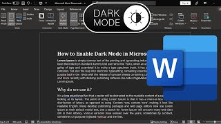 How to Enable Dark Mode in Word [upl. by Anuska526]