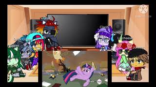 Mlp next gen reacts to twilight vs Tirek part 5 Lazy [upl. by Annanhoj]