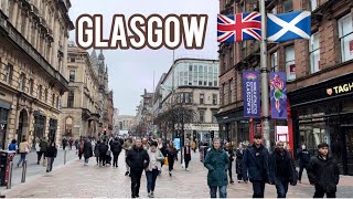 Glasgow Scotland 🏴󠁧󠁢󠁳󠁣󠁴󠁿 Walking Tour UK 🇬🇧 4K HD February 11 2024 [upl. by Andreas]