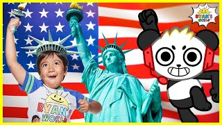 Learn about the Statue Of Liberty for Kids Famous Landmark Facts with Ryans World [upl. by Lim]