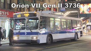 MTA Bus Orion VII GenII HLF 3736 on the Q18 [upl. by Herrod833]