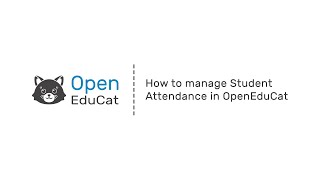 How to manage Student Attendance in OpenEduCat [upl. by Eelyma]