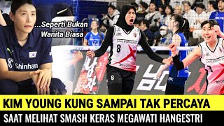 Kim Youn Kung Sampai Tak Percaya Saat Melihat Smash Keras Megawati Ketika Menghadapi IBK Altos [upl. by Ydnyc380]