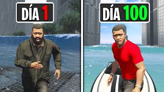 SOBREVIVÍ 100 DIAS a un TSUNAMI en GTA 5 [upl. by Enileuqcaj]