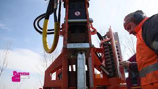 PAUSELLI Pile driver machine mod 700 for safety barrier installation [upl. by Nylsor115]