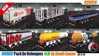 ETS2 132  owned quotPack De Reboquesquot v10 by South Gamer  review [upl. by Halverson]