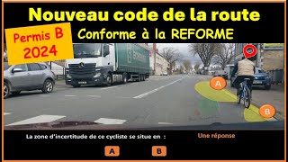 TEST Nouveau code de la route 2024 conforme à la nouvelle réforme GRATUIT n° 78 [upl. by Esiuolyram]