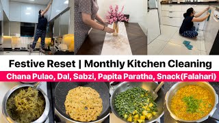 Festival Decor amp Cleaning  Dinner in 30 Mins  Chana Pulao Papaya Paratha Tiffin Sabji Snack [upl. by Fasano]