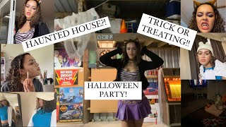 My Halloween week HAUNTED HOUSE TRICK OR TREATING AND PARTY [upl. by Anaele]