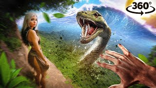 360 TITANOBOA ON SNAKE ISLAND 4  ESCAPE EARTHQUAKE AND TSUNAMI Virtual Reality 4K VR 360 Video [upl. by Dambro919]