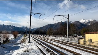 UN TRENO LUNGHISSIMO 700 METRI NELLA NEVE A CADENAZZO [upl. by Anetsirhc]