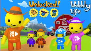 WE UNLOCKED ALL THE FARMER OUTFIT PIECES IN WOBBLY LIFE [upl. by Nisotawulo]