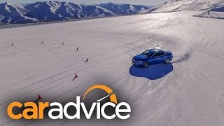 How does allwheel drive work Allwheel drive demonstration on snow [upl. by Ynez]