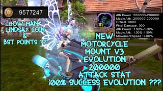 Dragon Nest SEA  New Motorcycle Mount V3 200K Attack Stat  100 Success  How Many BST Point [upl. by Efren431]