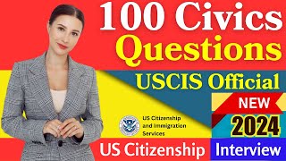 US Citizenship Interview New 100 Civics QuestionsAnswers Immigration ciudadania americana 2024 [upl. by Dole]