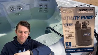 Pump it up  Draining and refilling a hot tub using a Superior Pump submersible pump [upl. by Mcleod]