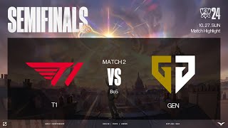 T1 vs GEN 매치 하이라이트  녹아웃 스테이지 4강  1027  2024 월드 챔피언십 [upl. by Idnim315]