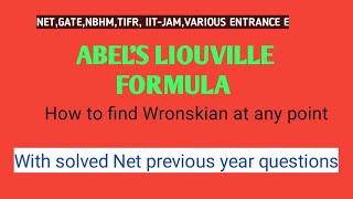 ABELS LIOUVILLE FORMULA [upl. by Harms]