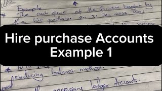 Hire purchase accounts exampleAccounting [upl. by Bridgid]