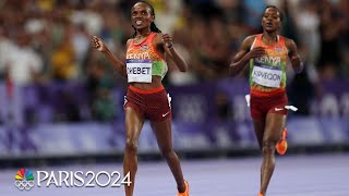 Beatrice Chebet OWNS the home stretch to win womens 5000m  Paris Olympics  NBC Sports [upl. by Yemiaj]