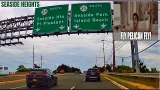 3 NJ 37  Bridging Barnegat Bay Thomas A Mathis Bridge to Seaside Heights  SPLIT SCREEN [upl. by Nosemyaj]