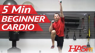 5 Minute Easy Workout  Low Impact Cardio Exercises for Beginners  Low Impact Cardio Workout [upl. by Sicnarf]