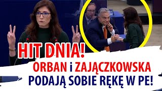 HIT DNIA Orban i Zajączkowska podają sobie rękę w PE [upl. by Leihcey]