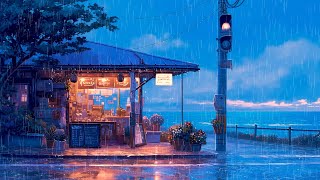 Raining In Beach Coffee Shop 🌧️ Rain Lofi Songs To Listen To Relax Your Mind 🌧️ Pluviophile Lofi [upl. by Karolyn]